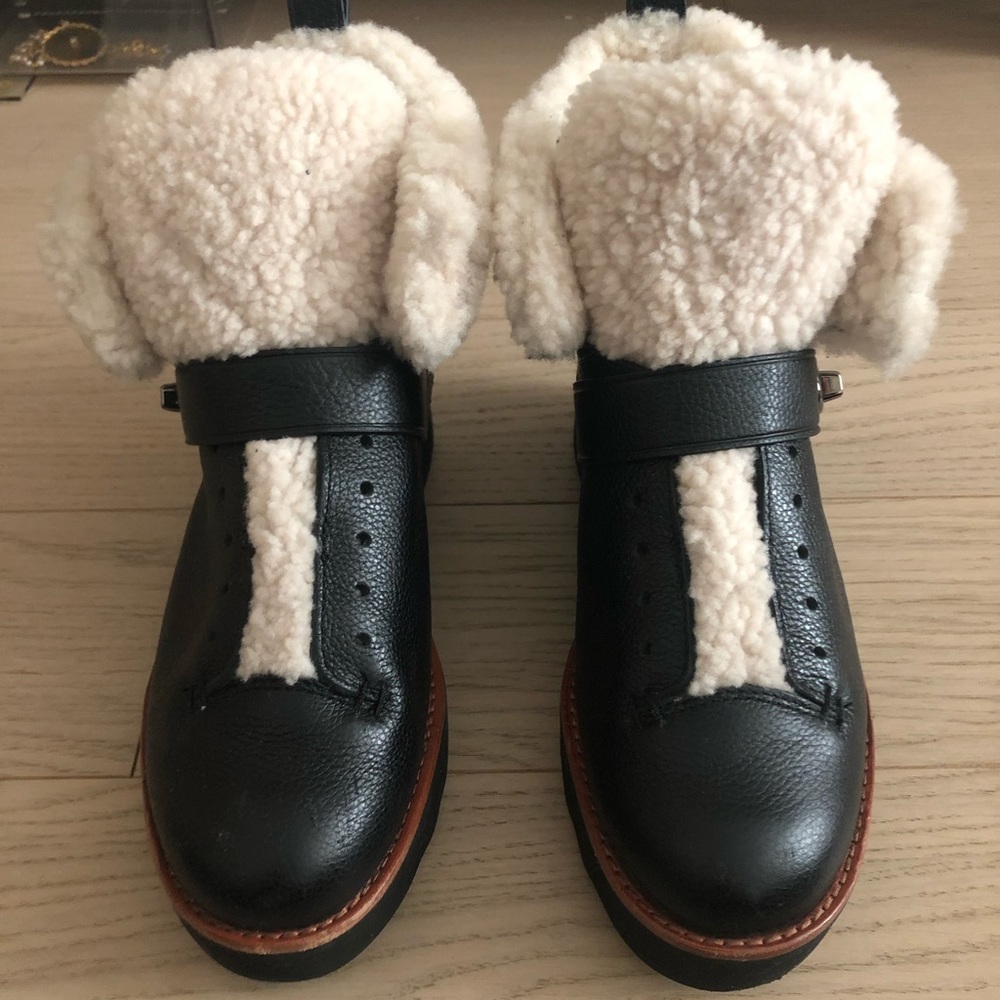 Coach winter platform shoes with shearling inside